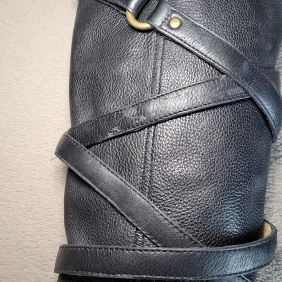 Michael Kors black leather round toe mid calf heeled boots size 8 - Picture 7 of 16